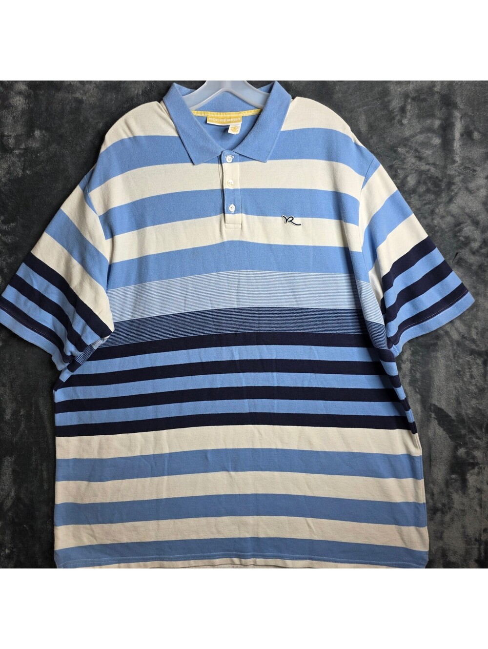 Vintage Y2K Rocawear Polo Short Sleeve Striped Men's XXL